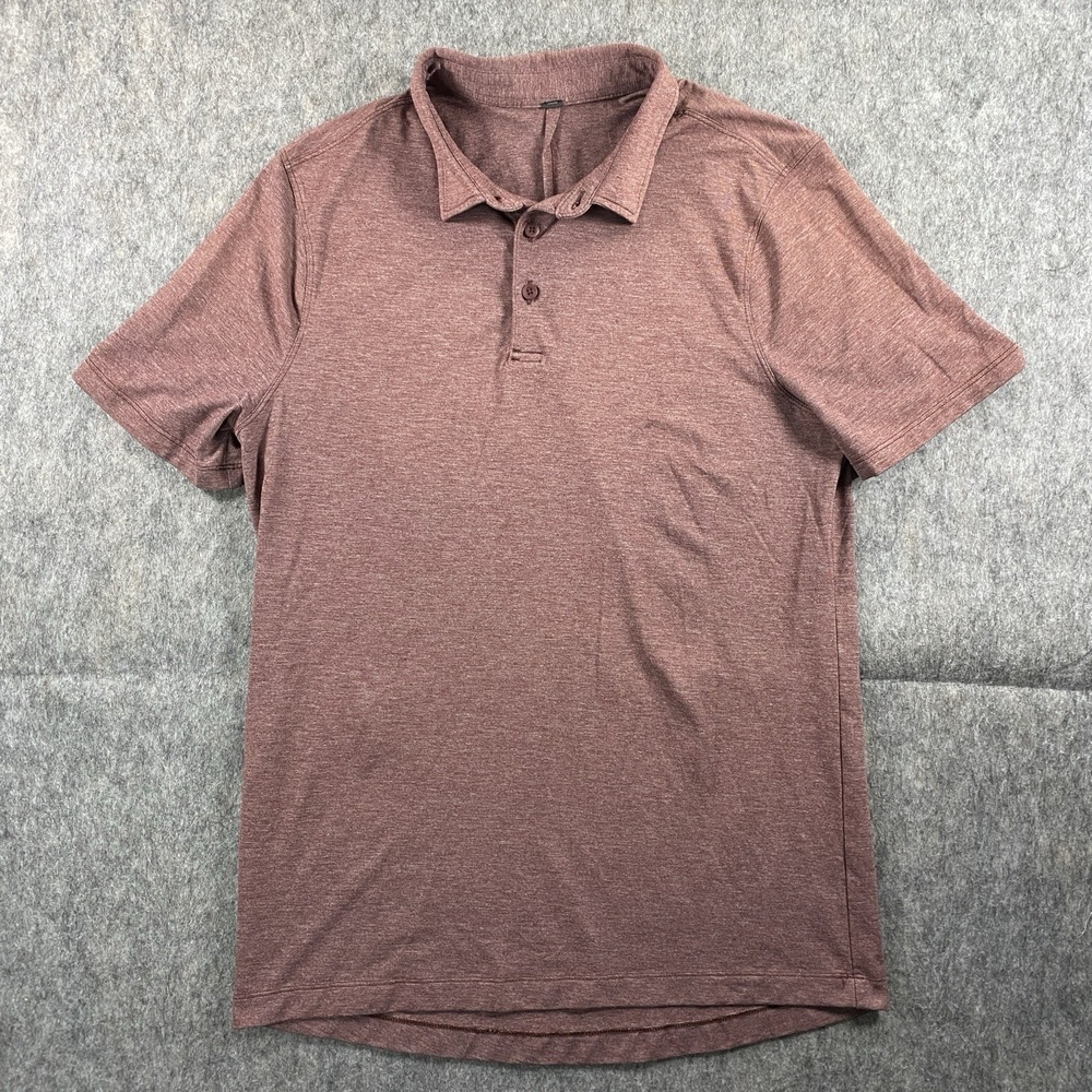 Lululemon Evolution Polo‎ Shirt Men's Small Short Sleeve Red Golf Casual Stretch